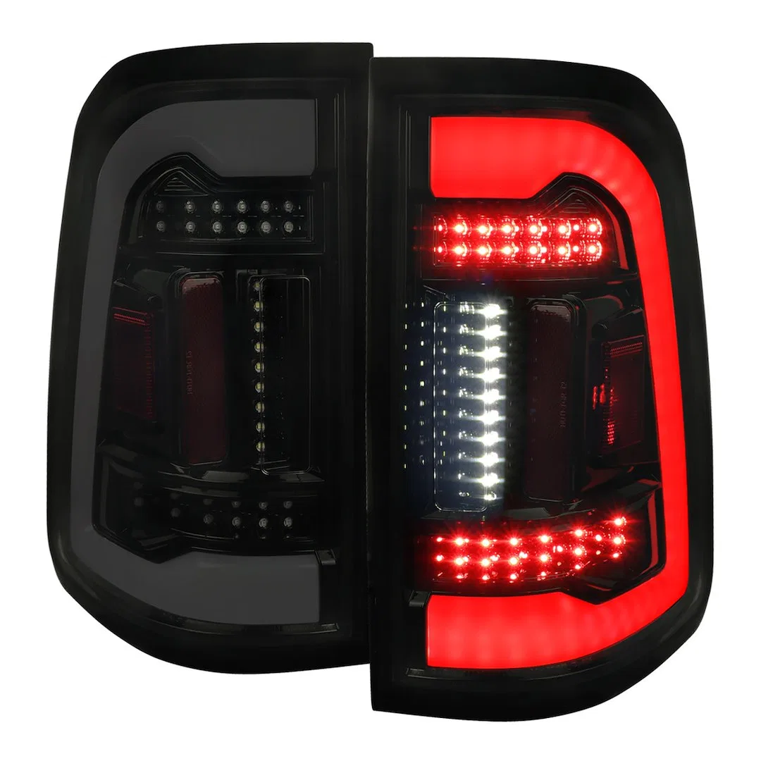 LT-RAM1915BBLED-TM – SPEC-D TUNIN Tail Light Assembly, LED Smoke Lens With Red Reflector Gloss Black ABS Plastic Hous...